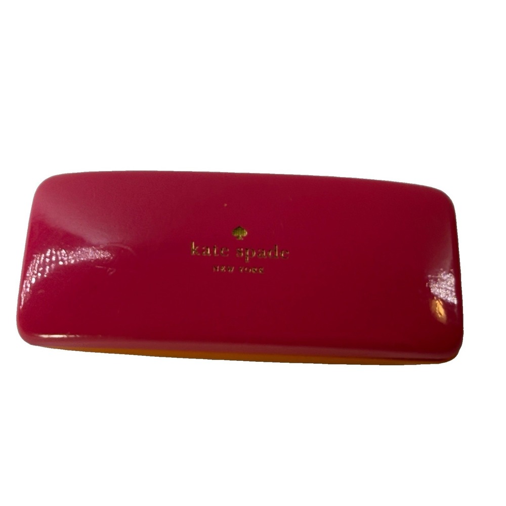 Kate Spade New York Pink and Orange Hard Clamshell Eyeglass Case Winking Eye